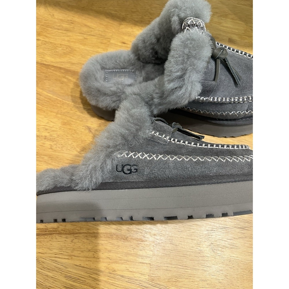 Uggs Disquette Alpine Slipper Women's Size 8 Thunder Cloud Slip On Platform - Picture 2 of 14